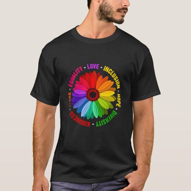 Kindness Peace Equality Love Inclusion Hope Divers T-Shirt (Front)
