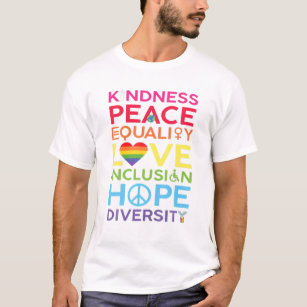 Kindness Peace Equality Love Inclusion Hope Divers T-Shirt