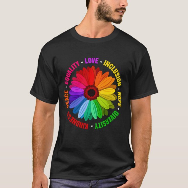 Kindness Peace Equality Love Inclusion Hope Divers T-Shirt (Front)
