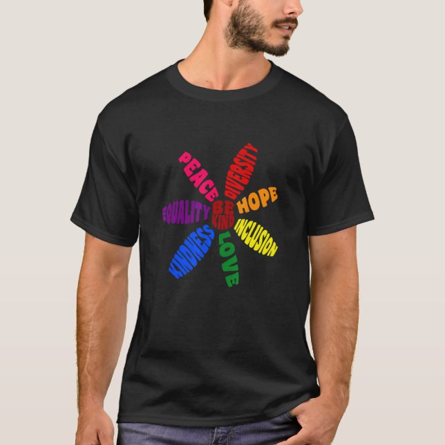 Kindness Peace Equality Love Inclusion Hope Divers T-Shirt (Front)