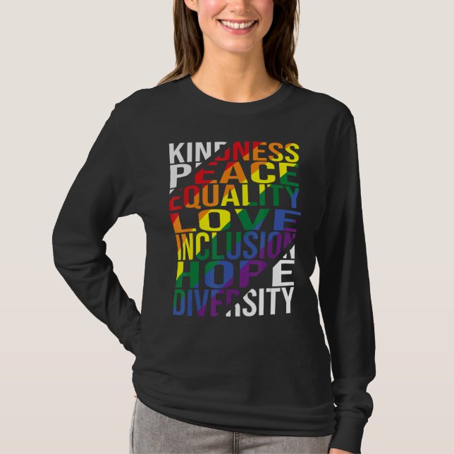 Kindness Peace Equality Love Inclusion Hope Divers T-Shirt (Front)