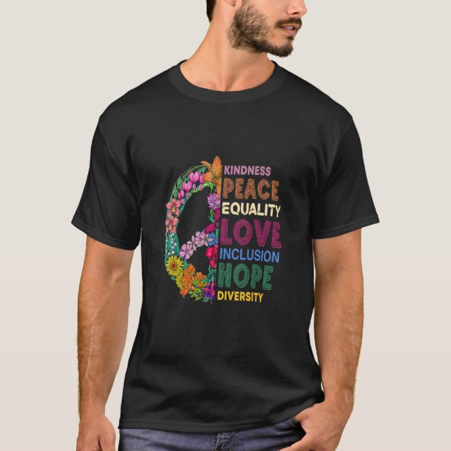 Kindness Peace Equality Love Inclusion Hope Divers T-Shirt (Front)