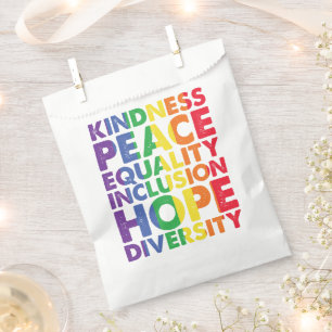 Kindness Peace Equality Love Inclusion Hope LGBT Favour Bags