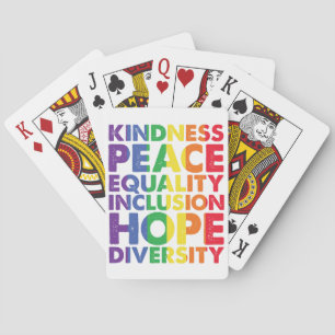 Kindness Peace Equality Love Inclusion Hope LGBT Playing Cards