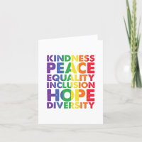 Kindness Peace Equality Love Inclusion Hope LGBT