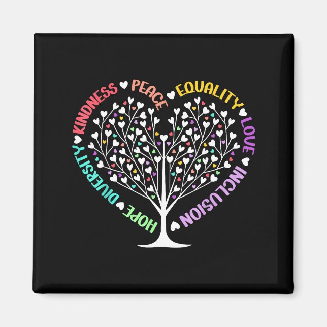 Kindness Peace Equality Love Inclusion Hope Magnet (Front)