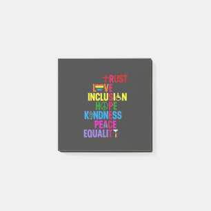 Kindness Peace Equality Love Inclusion Hope   Post-it Notes