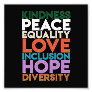 Kindness Peace Support Earth World Peace Day Lover Photo Print