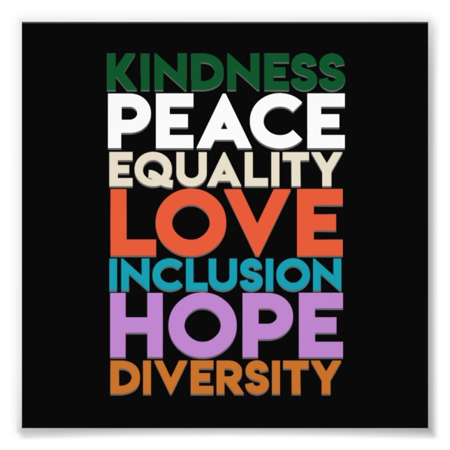 Kindness Peace Support Earth World Peace Day Lover Photo Print (Front)