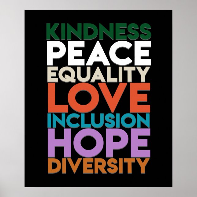 Kindness Peace Support Earth World Peace Day Lover Poster (Front)