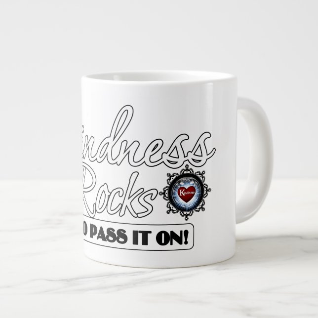 Kindness Rocks Large Coffee Mug (Front Right)
