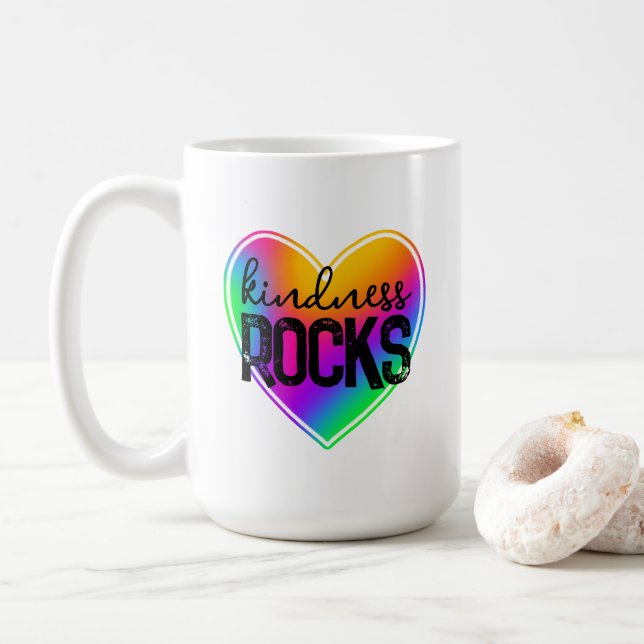 Kindness Rocks Rainbow Coffee Mug (With Donut)