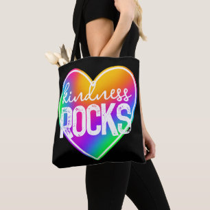 Kindness Rocks Rainbow Heart Tote Bag