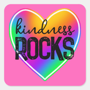 Kindness Rocks Rainbow Square Sticker