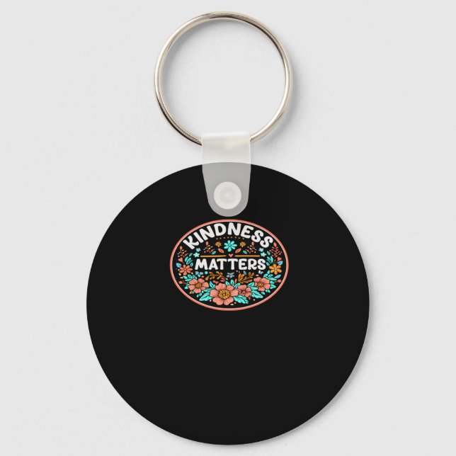 Kindness S Be Kind Bee Kind Floral Flowers Sticker Key Ring (Front)