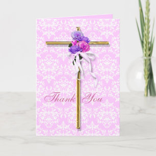 Kindness "thank you" pink religious bible thank you card