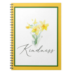 Kindness watercolor daffodils notebook