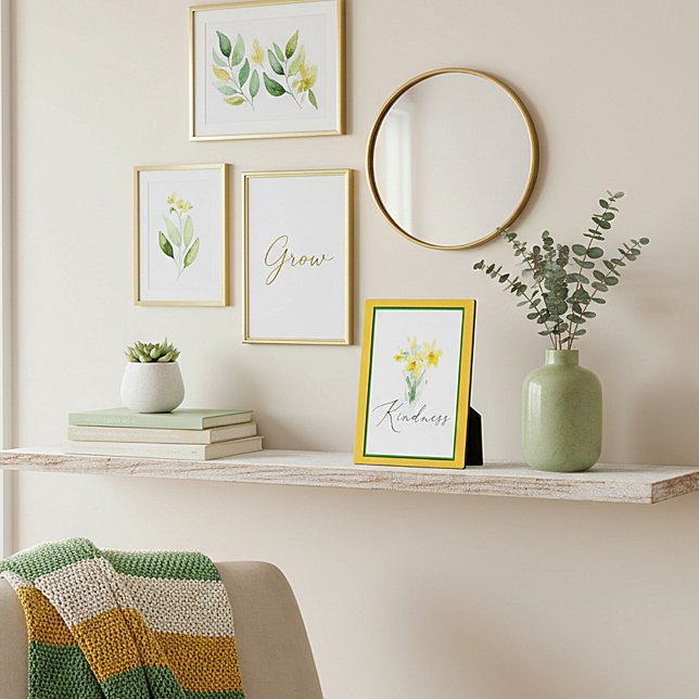 Kindness watercolor daffodils Plaque (Creator Uploaded)