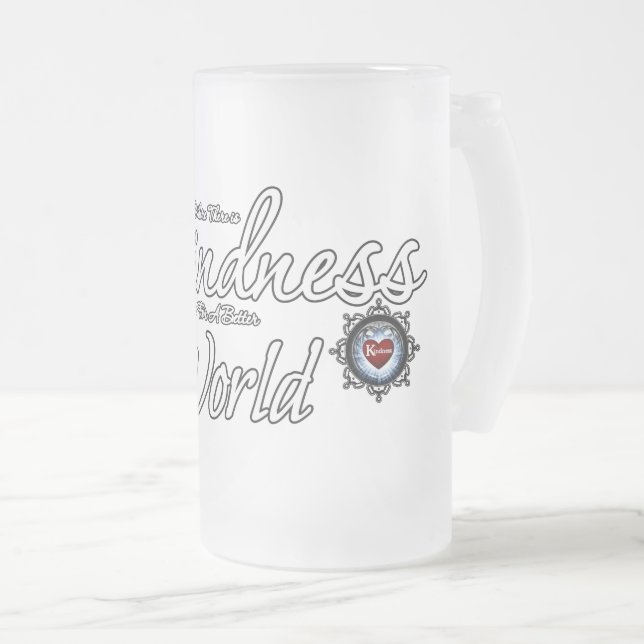 Kindness Will Save The World Frosted Glass Beer Mug (Front Right)