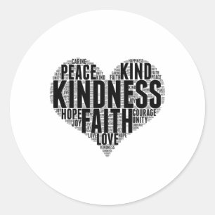 Kindness Wordcloud Be Kind Stop Bullying Orange Un Classic Round Sticker