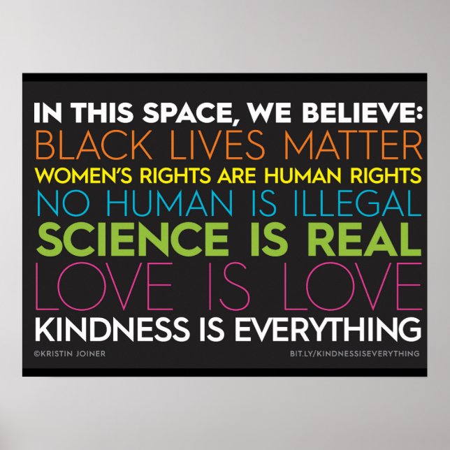 #KindnessIsEverything In This Space Poster (Front)