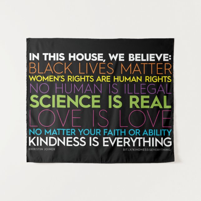 #KIndnessIsEverything Wall Tapestry (Front (Horizontal))