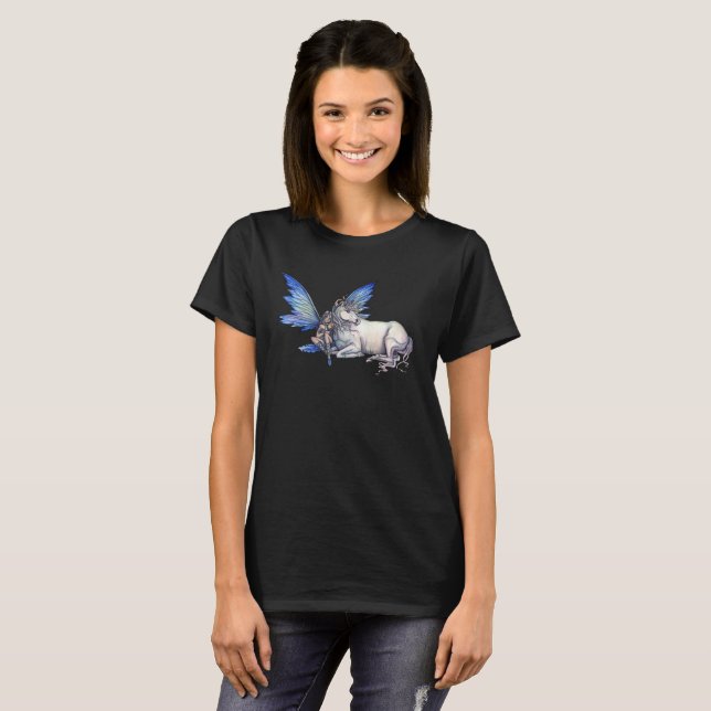 Kindred Fairy and Unicorn by Molly Harrison T-Shirt (Front Full)