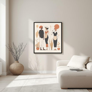 Kindred Spirits Contemporary Women Abstract Art Poster