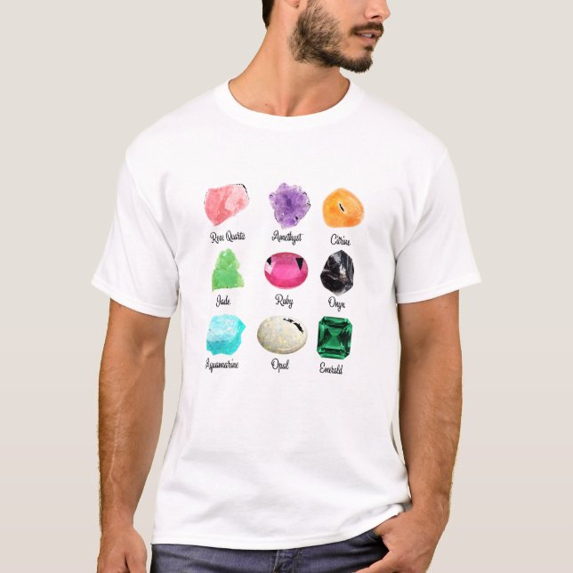 Kinds Of Crystals Crystal Healing Spiritual Crysta T-Shirt (Front)