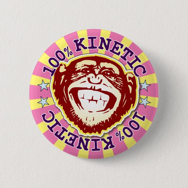 Kinetic 100% Funny Funky Monkey Badge (Front)