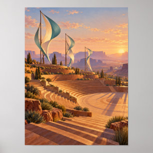 Kinetic Wind Sails Amphitheatre 12x16 Poster