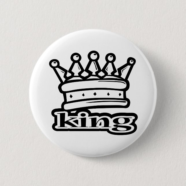 King 6 Cm Round Badge (Front)