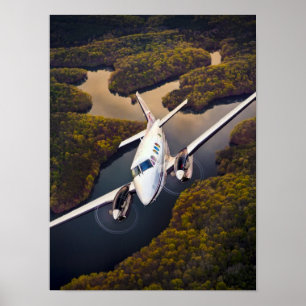 King Air Over Water Poster