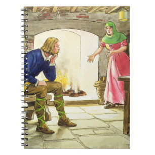 King Alfred (849-99) burning the cakes, from 'Peep Notebook