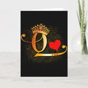 King &amp; Queen Of Hearts Crown Couple Saint Vale Card