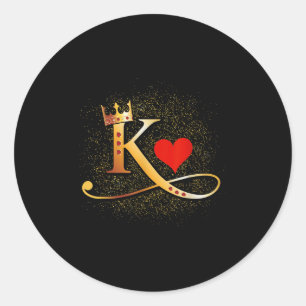 King & Queen Of Hearts Crown Couple Saint Vale Classic Round Sticker