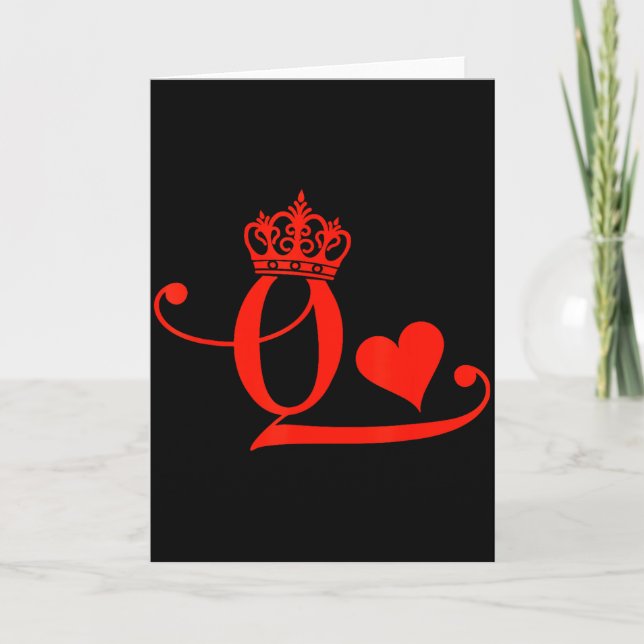 King &amp; Queen Of Hearts Matching Couple Saint V Card (Front)