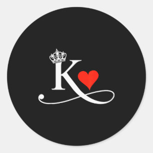 King & Queen Of Hearts Matching Couple Saint V Classic Round Sticker