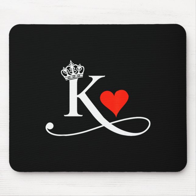 King &amp; Queen Of Hearts Matching Couple Saint V Mouse Mat (Front)