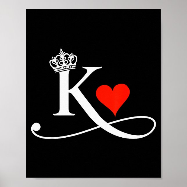 King &amp; Queen Of Hearts Matching Couple Saint V Poster (Front)