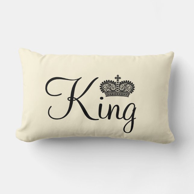 King and Crown Personalised text design Lumbar Cushion (Front)
