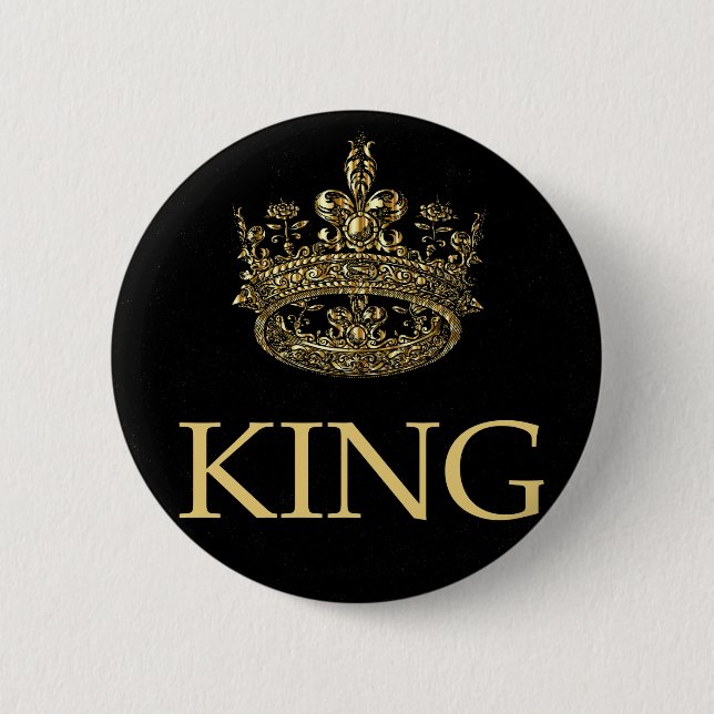 King and Crown Royal Emblem 6 Cm Round Badge (Front)