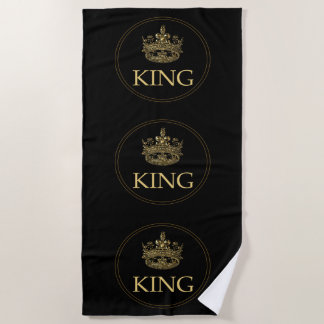 King and Crown Royal Emblem Beach Towel