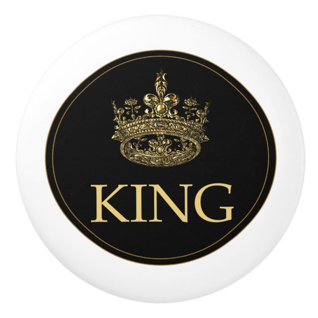 King and Crown Royal Emblem Ceramic Knob (Front)