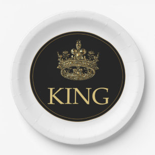 King and Crown Royal Emblem Paper Plate