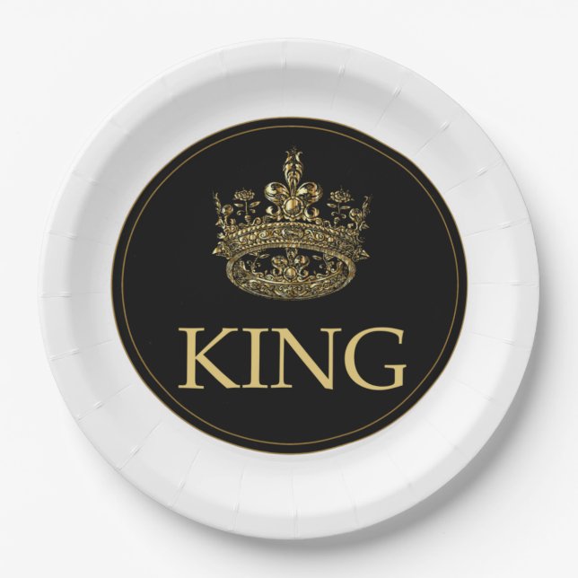 King and Crown Royal Emblem Paper Plate (Front)