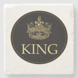 King and Crown Royal Emblem Stone Coaster