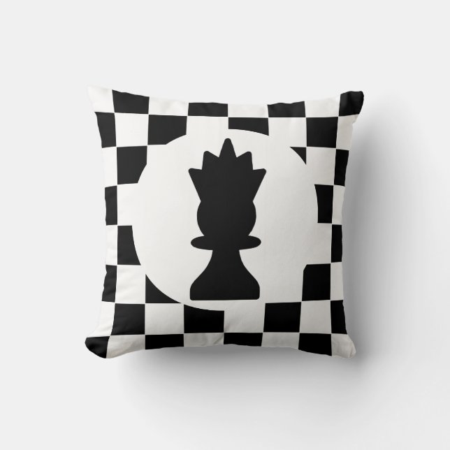 King and Queen Chess Pieces - Gift for Chess Lover Cushion (Front)