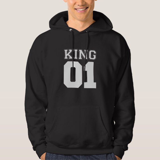 king and queen couple hoodie (Front)