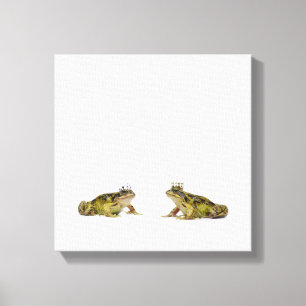 King and Queen frog looking at each other Canvas Print